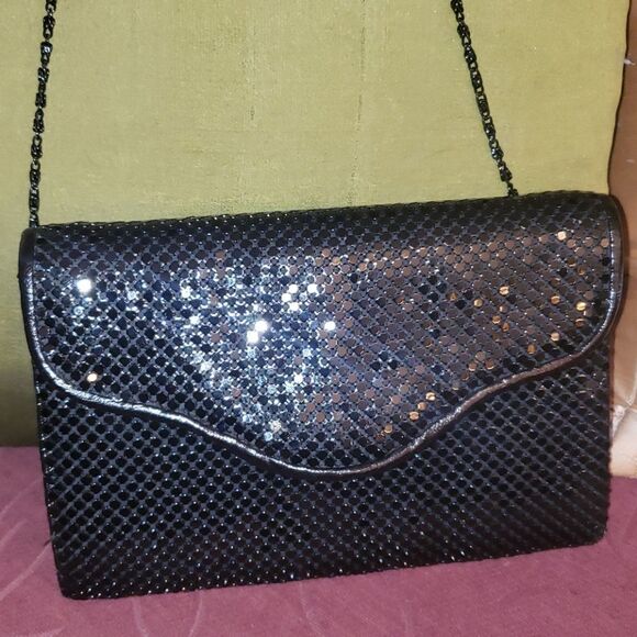 VNTG Evening Black Metal Mesh Crossbody Purse - Picture 2 of 8